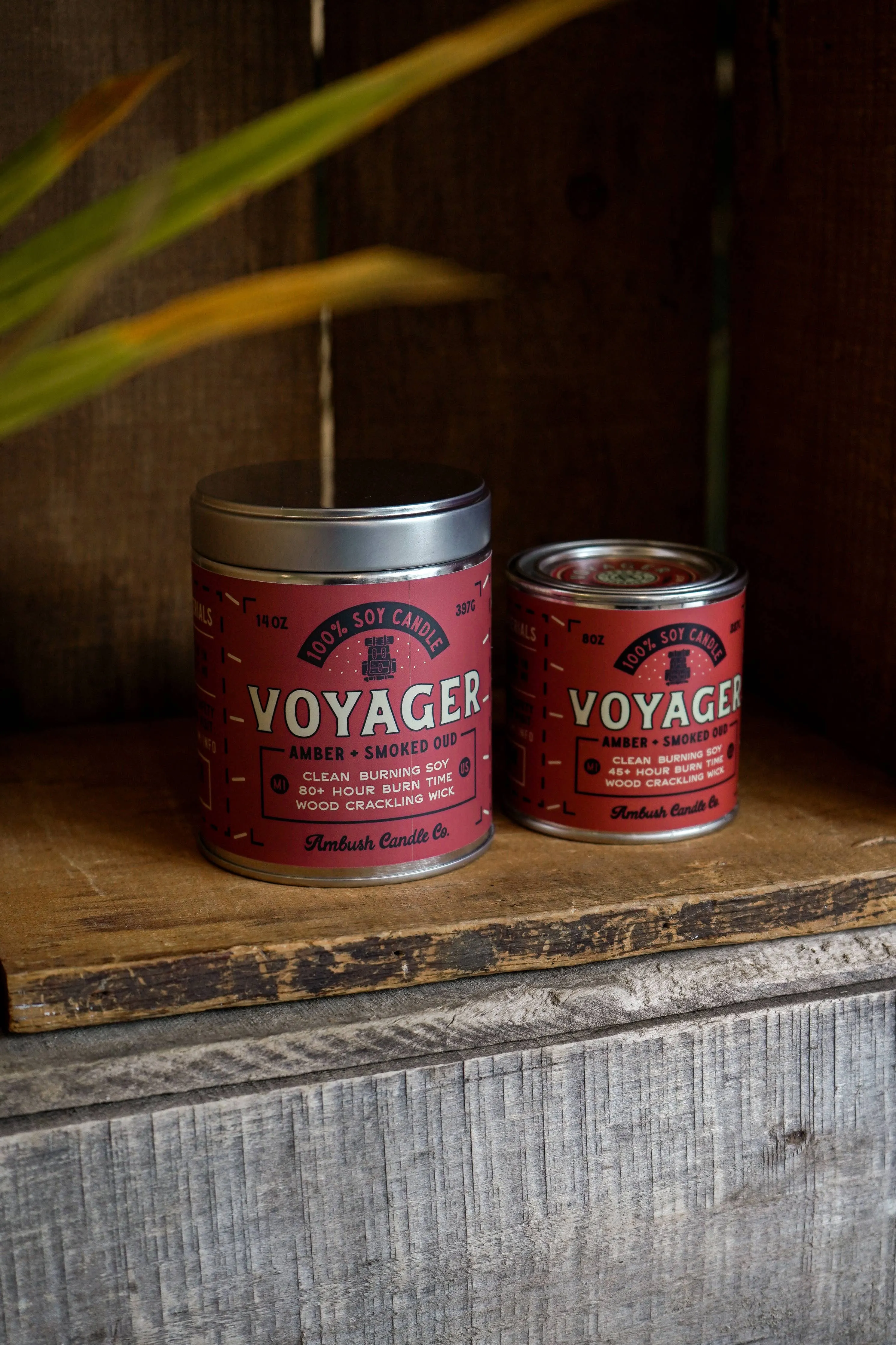 Voyager | Amber   Smoked Oud 14oz Soy Candle