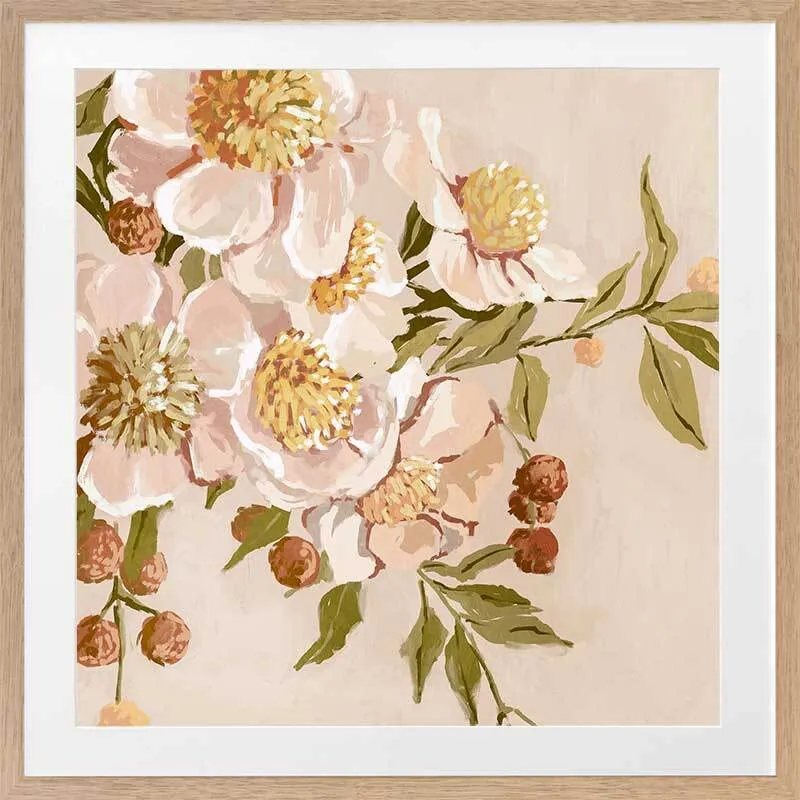 White Daisy Flowers Framed Art Print