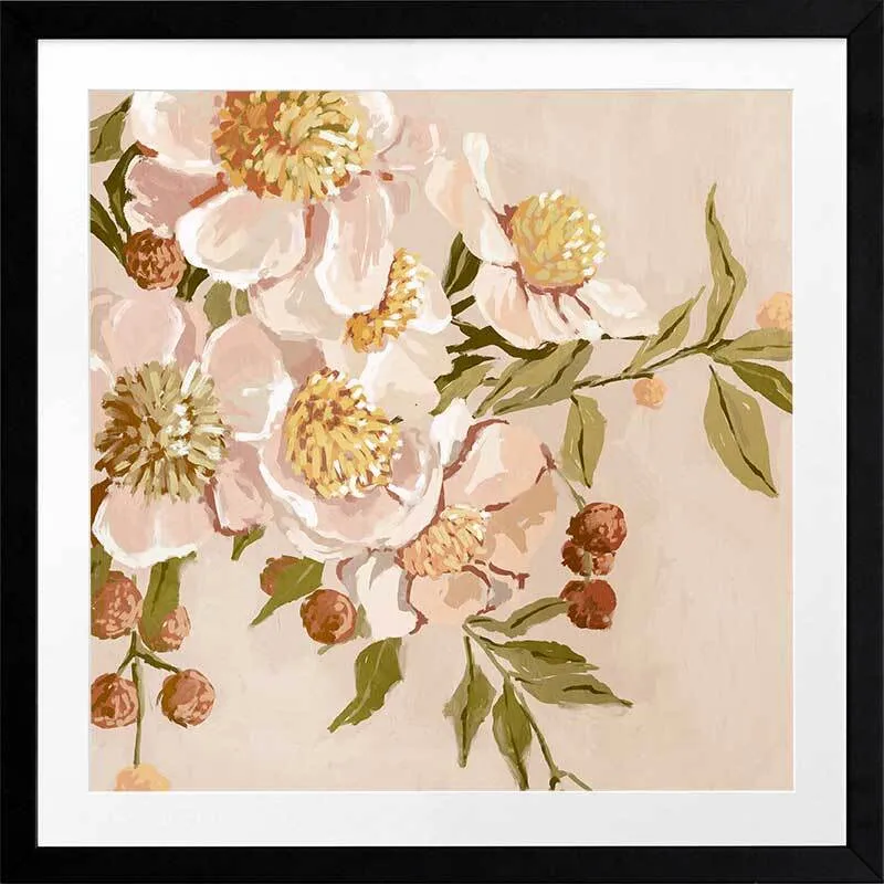 White Daisy Flowers Framed Art Print