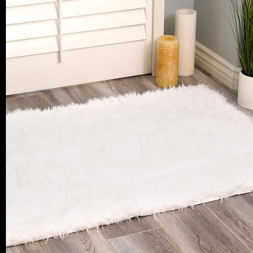 White Washable Shag Rug