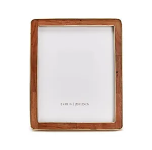 Wood Rounded Edge w/ Brass Photo Frame